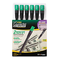 Dri-Mark Counterfeit Money Detection System, UV Light; Watermark Detector; Color Change Ink, U.S. Currency, 0.8 x 0.8 x 6, Black/Green (DRI351UV6)