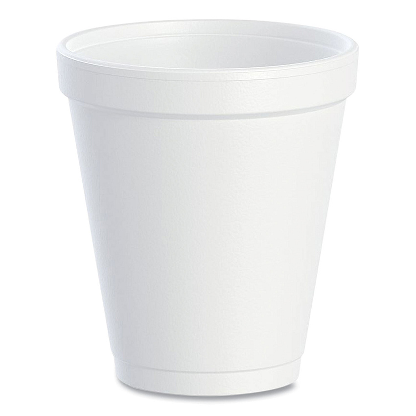 Dart Foam Drink Cups, 8 oz, White, 25/Bag, 40 Bags/Carton (DCCW8J8S)