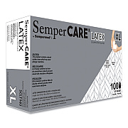 SemperCare Latex Examination Gloves, Cream, X-Large, 100/Box (SEZSCLT105BX)