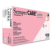SemperCare Latex Examination Gloves, Cream, Medium, 100/Box (SEZSCLT103BX)