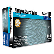 SemperGuard Latex Powdered Gloves, Cream, Large, 100/Box (SEZINDPS104BX)