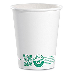 Solo Compostable Paper Hot Cups, ProPlanet Seal, 10 oz, White/Green, 1,000/Carton (SCC370PLAPLANET)