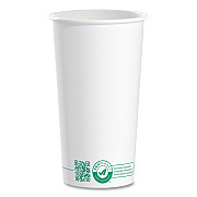 Solo Compostable Paper Hot Cups, ProPlanet Seal, 20 oz, White/Green, 600/Carton (SCC420PLAPLANET)
