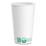 Solo Compostable Paper Hot Cups, ProPlanet Seal, 16 oz, White/Green, 1,000/Carton (SCC316PLAPLANET)