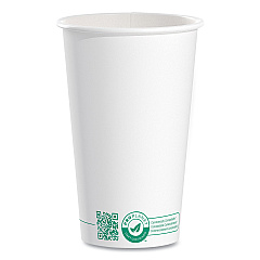 Solo Compostable Paper Hot Cups, ProPlanet Seal, 16 oz, White/Green, 1,000/Carton (SCC316PLAPLANET)