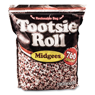 Tootsie Roll Midgees, Chocolate, 5 lb Bag (OFXSN884580)