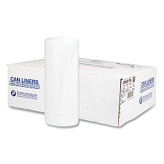 Inteplast Group High-Density Commercial Can Liners, 60 gal, 17 mic, 38" x 60", Clear, Interleaved Roll, 25 Bags/Roll, 8 Rolls/Carton (IBSS386017N)