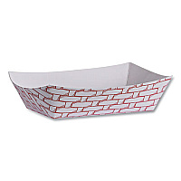 Boardwalk Paper Food Baskets, 6 oz Capacity, 3.78 x 4.3 x 1.08, Red/White, 1,000/Carton (BWK30LAG040)