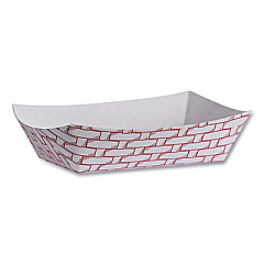 Boardwalk Paper Food Baskets, 6 oz Capacity, 3.78 x 4.3 x 1.08, Red/White, 1,000/Carton (BWK30LAG040)