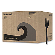 Boardwalk Heavyweight Wrapped Polypropylene Cutlery, Fork, Black, 1,000/Carton (BWKFORKHWPPBIW)