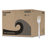 Boardwalk Heavyweight Wrapped Polypropylene Cutlery, Fork, White, 1,000/Carton (BWKFORKHWPPWIW)