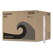 Boardwalk Heavyweight Polystyrene Cutlery, Knife, White, 1000/Carton (BWKKNIFEHW)