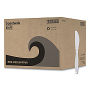 Boardwalk Heavyweight Polypropylene Cutlery, Knife, White, 1000/Carton (BWKKNIFEHWPPWH)