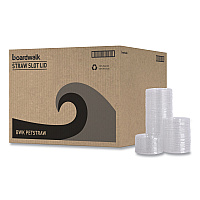Boardwalk PET Cold Cup Lids, Fits 14 oz to 24 oz Plastic Cups, Clear, 100/Sleeve, 10 Sleeves/Carton (BWKPETSTRAW)