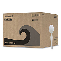 Boardwalk Heavyweight Polystyrene Cutlery, Teaspoon, White, 1000/Carton (BWKSPOONHW)