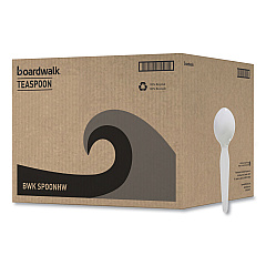 Boardwalk Heavyweight Polystyrene Cutlery, Teaspoon, White, 1000/Carton (BWKSPOONHW)