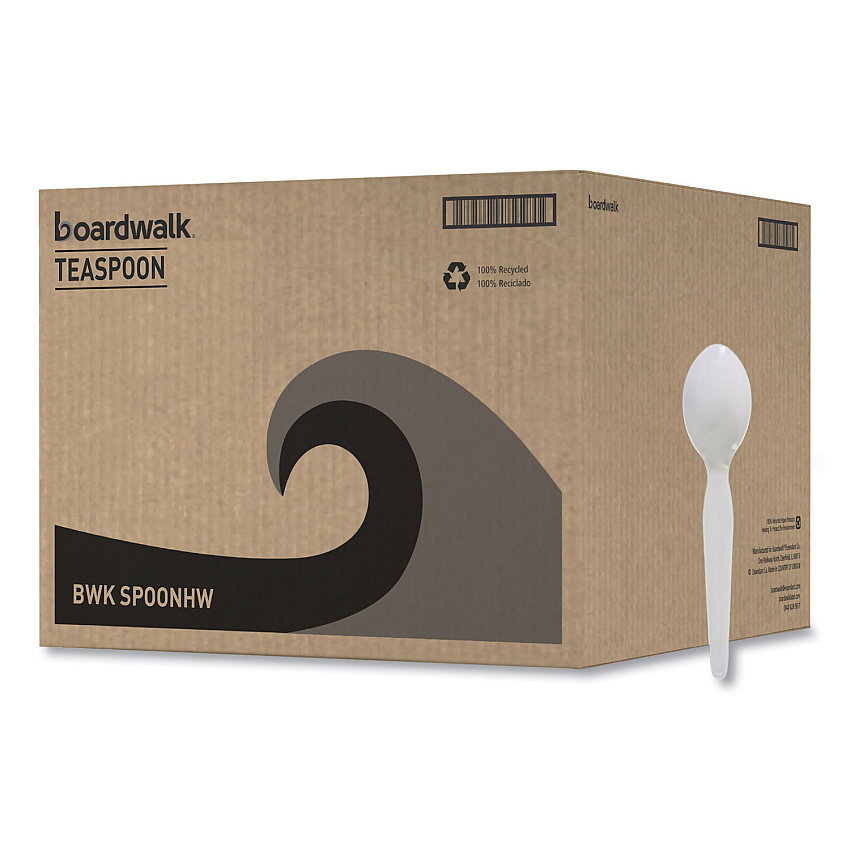 Boardwalk Heavyweight Polystyrene Cutlery, Teaspoon, White, 1000/Carton (BWKSPOONHW)