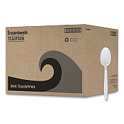 Boardwalk Heavyweight Polypropylene Cutlery, Teaspoon, White, 1000/Carton (BWKTEAHWPPWH)