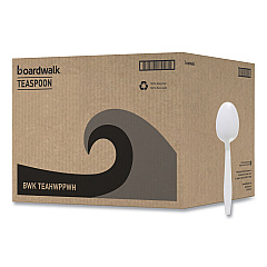 Boardwalk Heavyweight Polypropylene Cutlery, Teaspoon, White, 1000/Carton (BWKTEAHWPPWH)