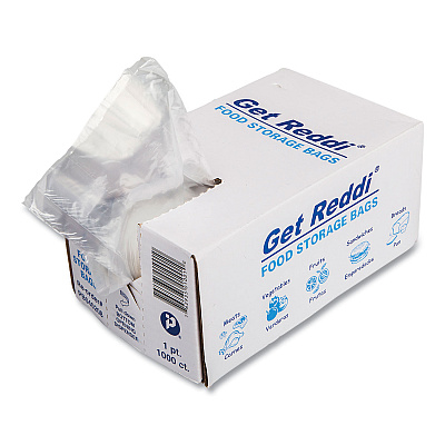 Inteplast Group Food Bags, 16 oz, 4" x 2" x 8", Clear, 1,000/Carton (IBSPB040208)