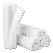 Inteplast Group High-Density Commercial Can Liners, 30 gal, 10 mic, 30" x 37", Clear, Interleaved Roll, 25 Bags/Roll, 20 Rolls/Carton (IBSS303710N)