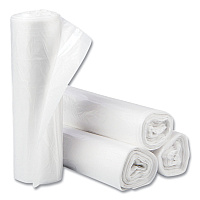 Inteplast Group High-Density Commercial Can Liners, 30 gal, 10 mic, 30" x 37", Clear, Interleaved Roll, 25 Bags/Roll, 20 Rolls/Carton (IBSS303710N)