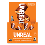 UNREAL Dark Chocolate Caramel Peanut Nougat Bars, 0.67 oz Individually Wrapped, 40/Pack (GRR22002090)
