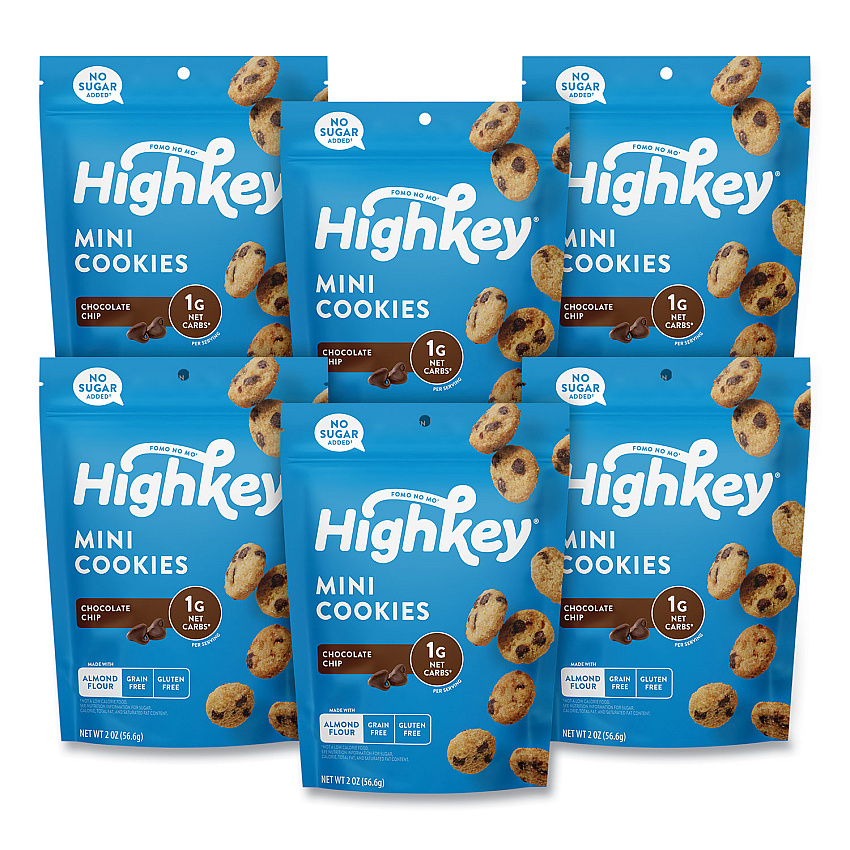 HighKey Chocolate Chip Cookies, 2 oz, Bag, 6/Carton (GRR60000270)