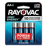 Rayovac High Energy Premium Alkaline AA Batteries, 4/Pack (RAY8154K)