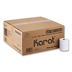 Karat Thermal Paper Rolls, 3.13" x 220 ft, White, 50 Rolls/Carton (KRTGSTR313220)