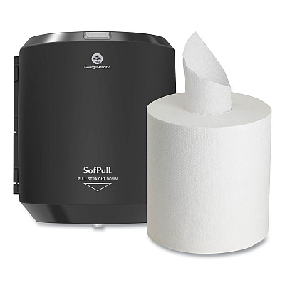 Georgia Pacific Professional SofPull CenterPull Hand Towel Dispenser, 9.63 x 8.88 x 10.94, Black (GPC58204B)