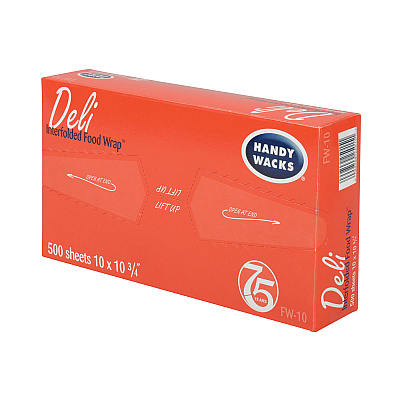 Handy Wacks Interfolded Food Wrap Deli Sheets, 10.75 x 10, 500 Box, 12 Boxes/Carton (HWAFW10)