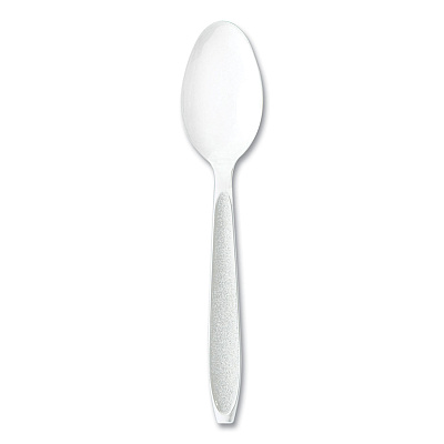 Solo Impress Heavyweight Full-Length Polystyrene Cutlery, Teaspoon, White, 100/Box (SCCHSWTX0007BX)