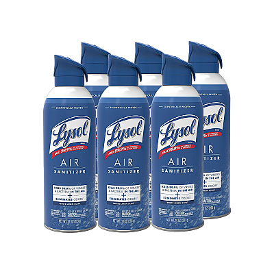 LYSOL Air Sanitizer Spray, White Linen, 10 oz Aerosol Spray, 6/Carton (RAC99351CT)