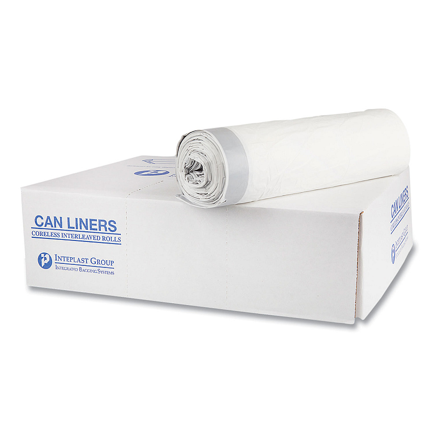 Inteplast Group Draw-Tuff Institutional Draw-Tape Can Liners, Drawstring, 55 gal, 1.9 mil, 42.5" x 35.5", Natural, 10 Bags/Roll, 5 Rolls/CT (IBSDT55DRUM)