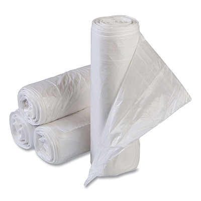 Inteplast Group Draw-Tuff Institutional Draw-Tape Can Liners, Drawstring, 23 gal, 1 mil, 38" x 28.5", Natural, 25 Bags/Roll, 6 Rolls/Carton (IBSDTS2838N)