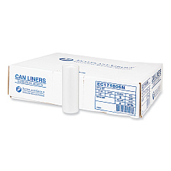 Inteplast Group High-Density Commercial Can Liners, 4 gal, 6 mic, 17" x 18", Clear, Perforated Roll, 50 Bags/Roll, 40 Rolls/Carton (IBSEC171806N)