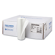 Inteplast Group High-Density Commercial Can Liners, 16 gal, 6 mic, 24" x 33", Natural, Perforated Roll, 50 Bags/Roll, 20 Rolls/Carton (IBSEC243306N)