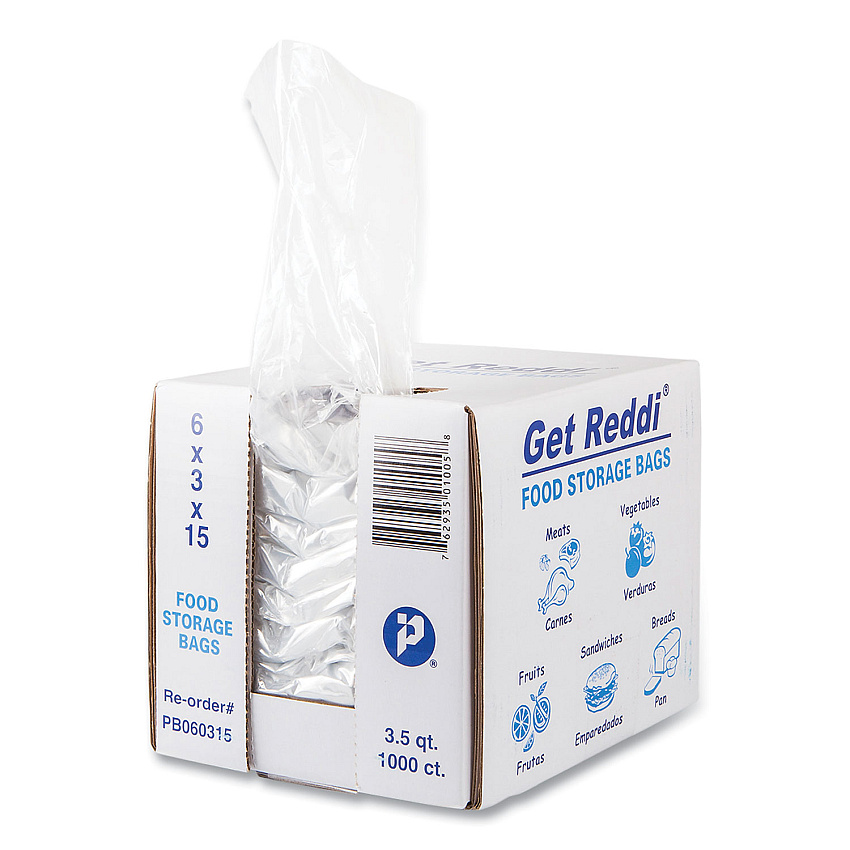 Inteplast Group Food Bags, 112 oz, 6" x 3" x 15", Clear, 1,000/Carton (IBSPB060315)