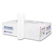 Inteplast Group High-Density Commercial Can Liners, 33 gal, 11 mic, 33" x 40", Clear, Interleaved Roll, 25 Bags/Roll, 20 Rolls/Carton (IBSS334011N)