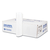 Inteplast Group High-Density Commercial Can Liners, 33 gal, 11 mic, 33" x 40", Clear, Interleaved Roll, 25 Bags/Roll, 20 Rolls/Carton (IBSS334011N)