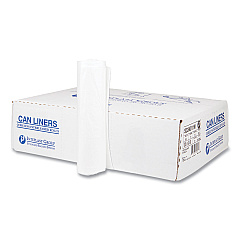Inteplast Group High-Density Commercial Can Liners, 33 gal, 11 mic, 33" x 40", Clear, Interleaved Roll, 25 Bags/Roll, 20 Rolls/Carton (IBSS334011N)