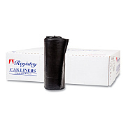 Inteplast Group High-Density Commercial Can Liners, 60 gal, 17 mic, 38" x 60", Black, Interleaved Roll, 25 Bags/Roll, 8 Rolls/Carton (IBSS386017K)