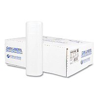 Inteplast Group High-Density Commercial Can Liners, 45 gal, 16 mic, 40" x 48", Clear, Interleaved Roll, 25 Bags/Roll, 10 Rolls/Carton (IBSS404816N)