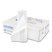 Inteplast Group High-Density Commercial Can Liners, 60 gal, 17 mic, 43" x 48", Clear, Interleaved Roll, 25 Bags/Roll, 8 Rolls/Carton (IBSS434817N)