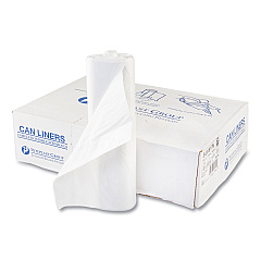 Inteplast Group High-Density Commercial Can Liners, 60 gal, 17 mic, 43" x 48", Clear, Interleaved Roll, 25 Bags/Roll, 8 Rolls/Carton (IBSS434817N)