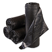 Inteplast Group High-Density Commercial Can Liner Value Pack, 60 gal, 19 mic, 38" x 58", Black, Interleaved Roll, 25 Bags/Roll, 6 Rolls/CT (IBSVALH3860K22)