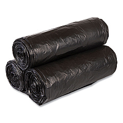 Inteplast Group High-Density Commercial Can Liner Value Pack, 60 gal, 19 mic, 43" x 46", Black, Interleaved Roll, 25 Bags/Roll, 6 Rolls/CT (IBSVALH4348K22)