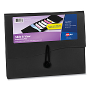 Avery Slide and View Expanding File, 6 Sections, Hook/Loop Closure, Letter Size, Black (AVE73542)