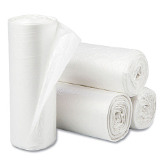 Inteplast Group High-Density Commercial Can Liners, 10 gal, 5 mic, 24" x 24", Natural, Perforated Roll, 50 Bags/Roll, 20 Rolls/Carton (IBSEC2424N)